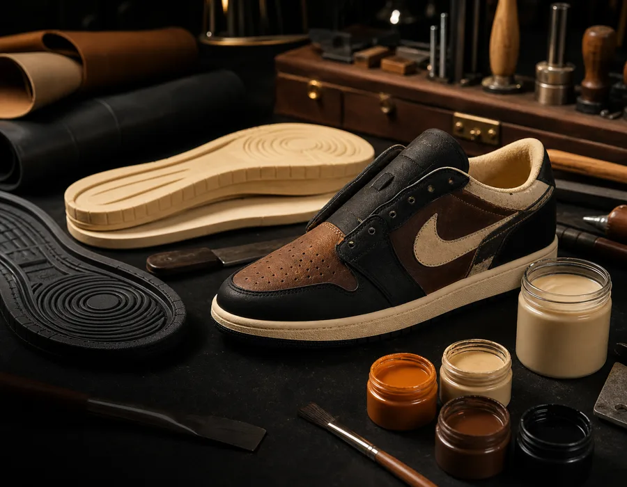 Taller profesional de renovación de zapatillas